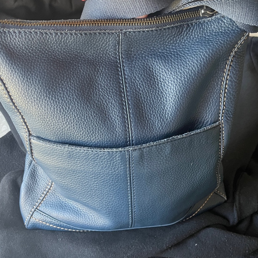 New The Sak Navy Leather Crossbody Bag